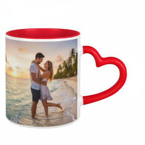 Чаша с ваша снимка с дръжка сърце