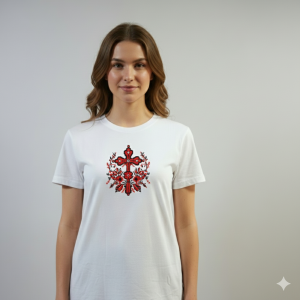 Тениска с шевици кръст