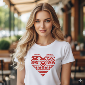 Тениска с шевици сърце