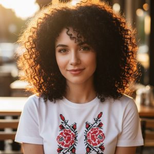 Тениска с шевици рози