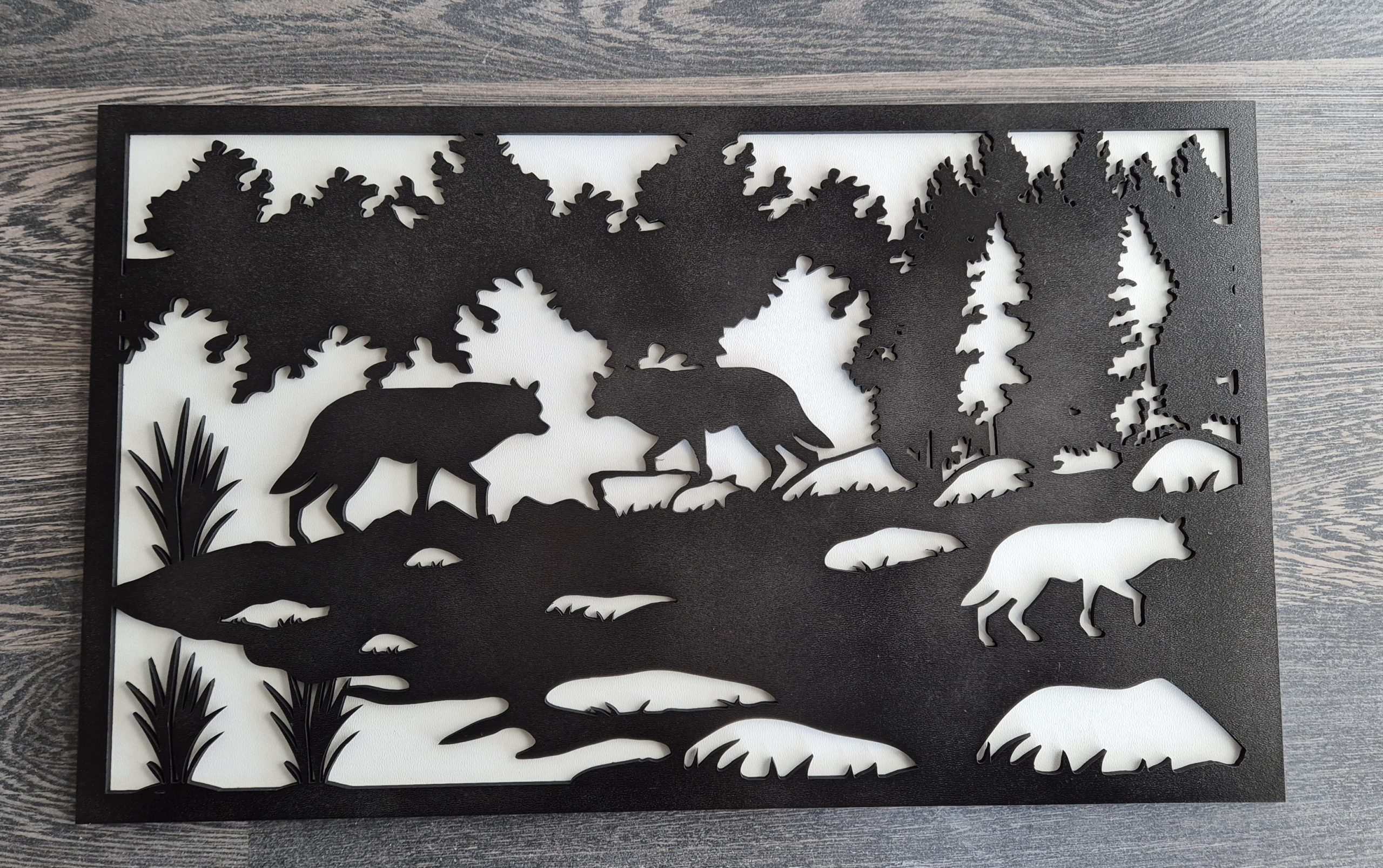 арт декорация вълци